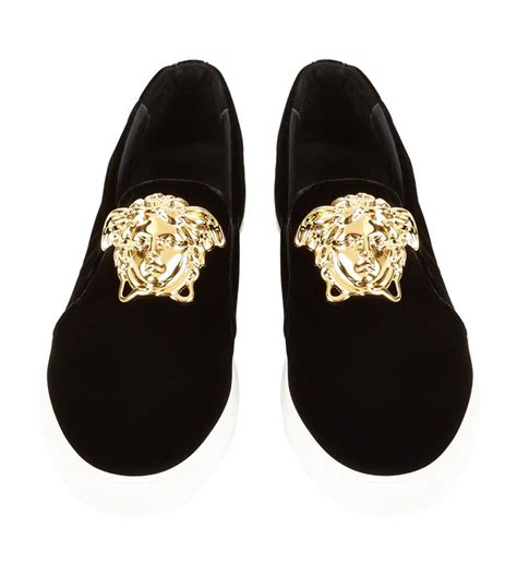 versace black velvet shoes